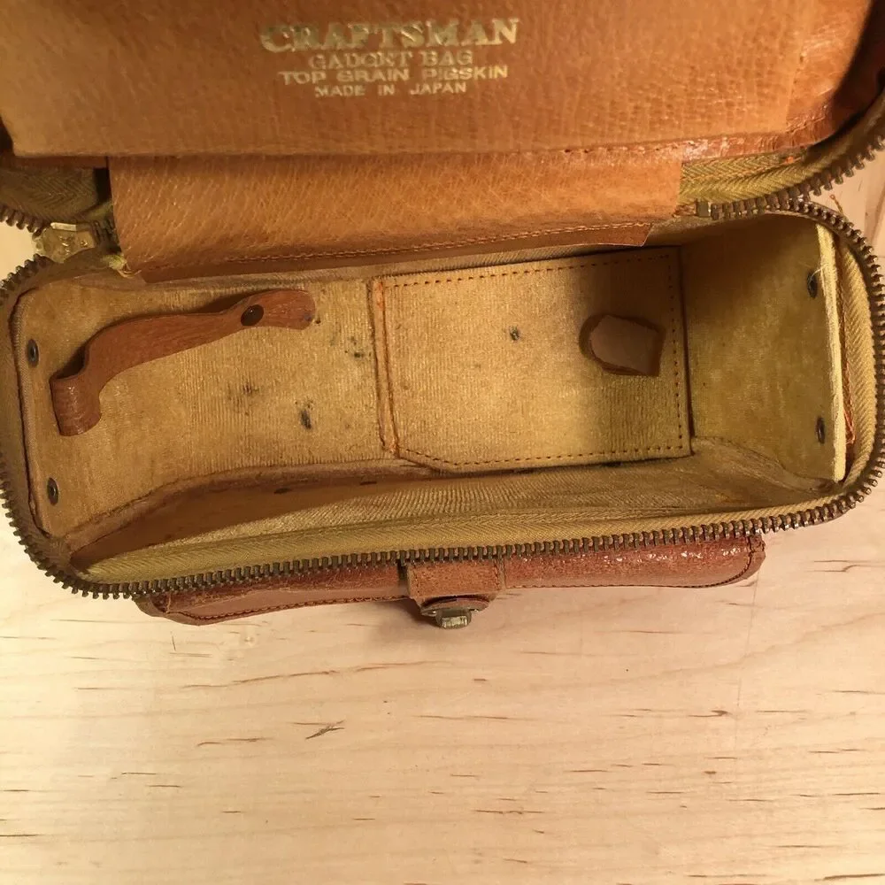 Vintage Craftsman Genuine Pigskin Camera Bag Made in Japan 1950's